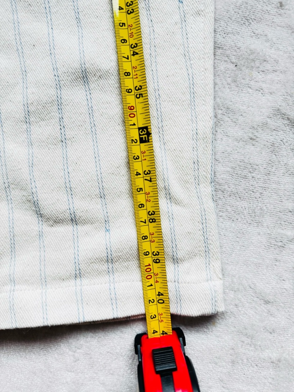 Dior Cream Pants with Blue Pinstripes and Branded Button - Picture 8 of 14